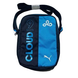 Puma Cloud 9 Portable Black Blue Hawaiian Ocean Crossbody Athletic Sport Bag NWT
